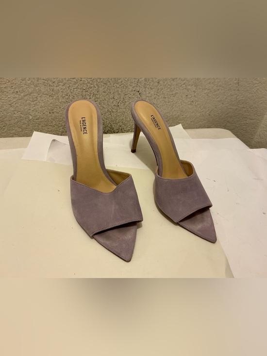 L'AGENCE Shoes - L'AGENCE Lavender Suede Pointed Mules
